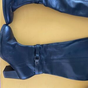 Black Knee-High Leather Boots